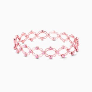 Rose Gold Supple Bracelet with Royal Pink Stones