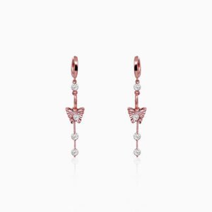 Rose Gold Charming Butterfly Earrings