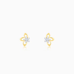 Gold Floral Impressions Diamond Earrings