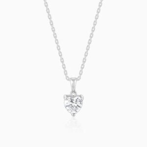 Anushka Sharma Silver Solitaire Heart Pendant with Link Chain