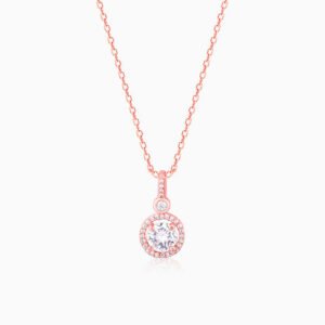 Rose Gold Drizzle Drop Pendant With Link Chain