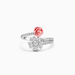Anushka Sharma Silver Studded Rose Ring