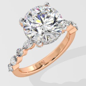 3 ct Round Askew Solitaire Ring
