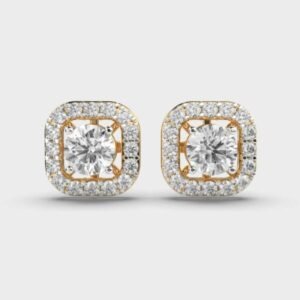 1 2 Carat Solitaire In Cushion Diamond Studs