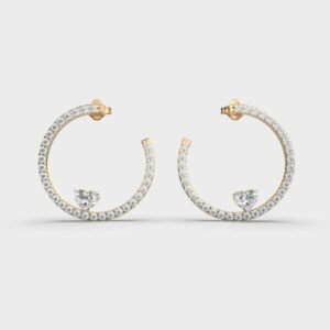 Heart And Moon Diamond Earrings