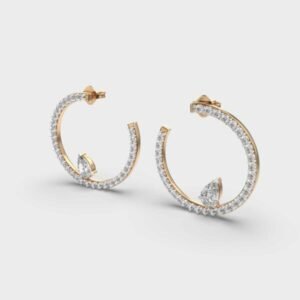 Pear And Moon Diamond Earrings