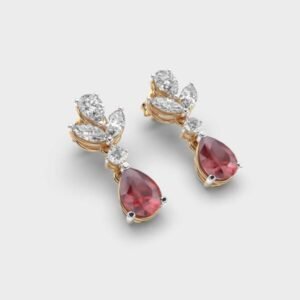 Youthful Ruby And Diamond Danglers