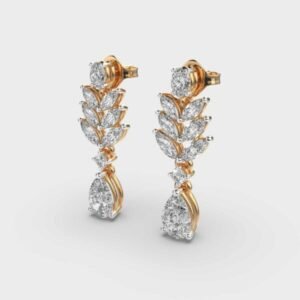 Hover Of Leaves Diamond Earrings