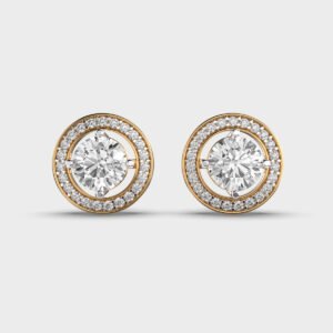 Sun And Halo Diamond Studs