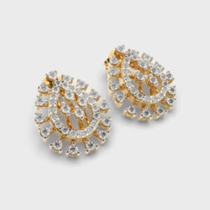 Clustered Drop Diamond Stud