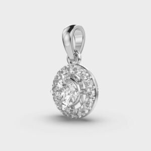 Sun With Halo Diamond Pendant Without Chain