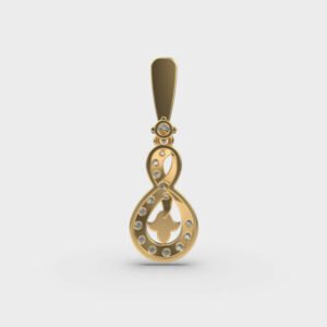 Glittering Knot Diamond Pendant Without Chain