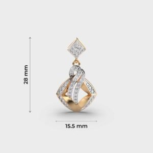 Square Charm Diamond Pendant Without Chain