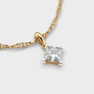2 Carat Classic Princess Solitaire Pendantwithout Chain