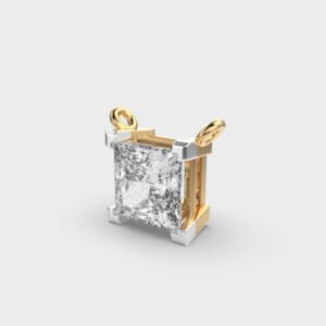 2 Carat Classic Princess Solitaire Link Pendantwithout Chain