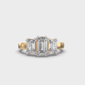 Emerald Triad Diamond Ring