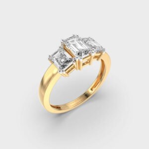 Emerald Triad Diamond Ring