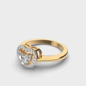 Heart With Halo Diamond Ring