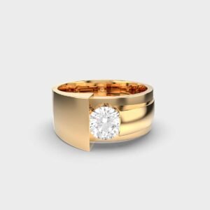 1 Carat Solitaire Mens Band Ring