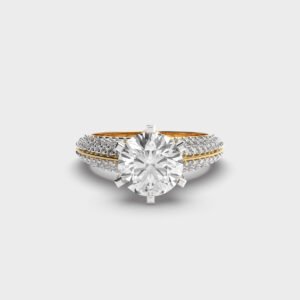 1 Carat Diamond With Studded Band