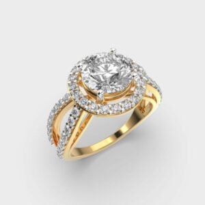 1 Carat Classic Halo Diamond Ring 2