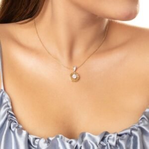 Roman Numeral Solitaire Pendant Without Chain