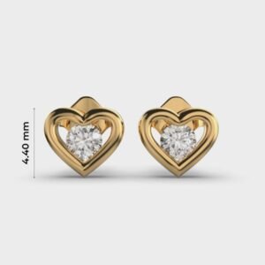Solitaire In Heart Diamond Earstuds For Kids