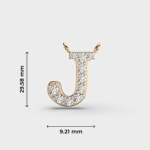 Joyful Initial J Diamond Pendant Without Chain