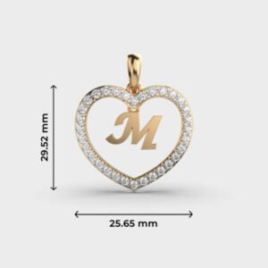 Memorable Heart M Diamond Pendant Without Chain