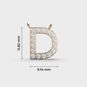 Dynamic D Shape Diamond Pendant Without Chain 2
