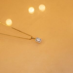 Classic Radiant Cut Halo Diamond Without Chain