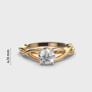Twisted Vine Solitaire Diamond Band Ring
