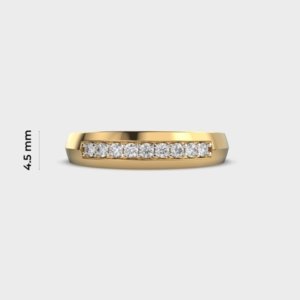 Vertex Line Diamond Band Ring