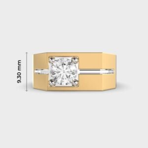 Chunky Crest Round Diamond Band Ring For Men