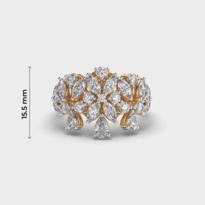 Princess Glam Cocktail Diamond Ring